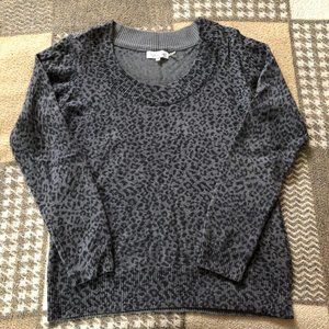 Calvin Klein Scoop Neck Leopard Print Sweater